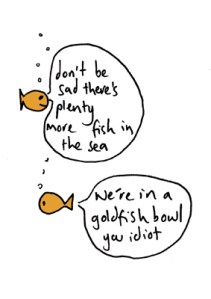 (Goldfish Bowl = Dating Website)